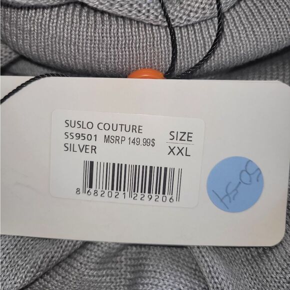 NWT Suslo Couture Turtle Neck Sweater | Silver - Picture 8 of 9